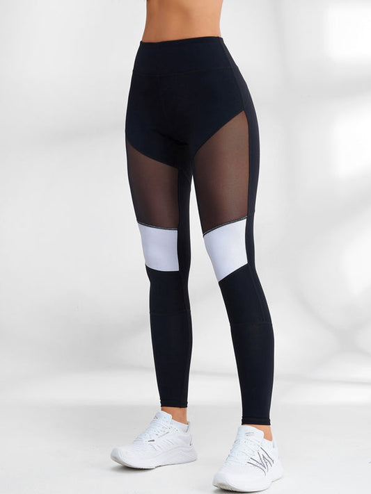 FASHIONA Female Contrast Color Mesh Leggings