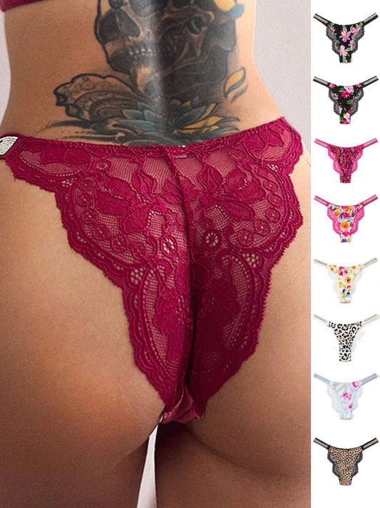 ZASUWA Female Lace Print Dazling Diamond Panties