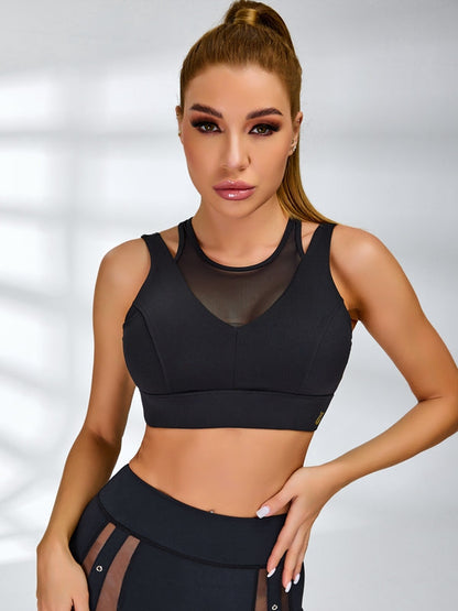 ❤ZASUWA Female Super Stylish Sheer Mesh Cross Back Sports Bras