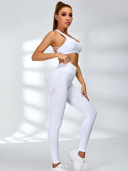 ZASUWA Female Sexy Deep V Back Scrunch Bum Leggings